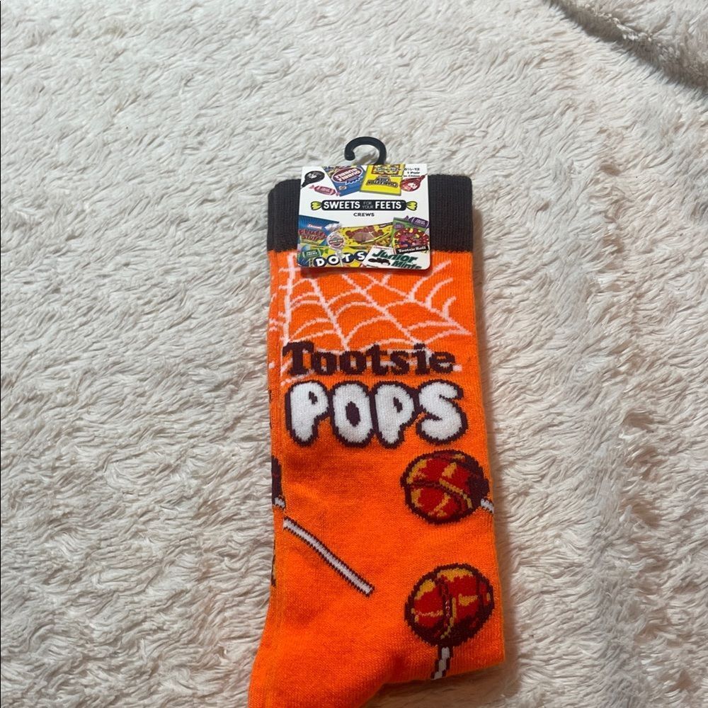 Tootsie Pops Orange Socks NEW